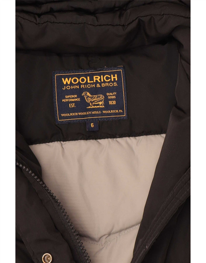 Wyściełana kurtka dziewczęca z kapturem Woolrich 5-6 lat, czarna