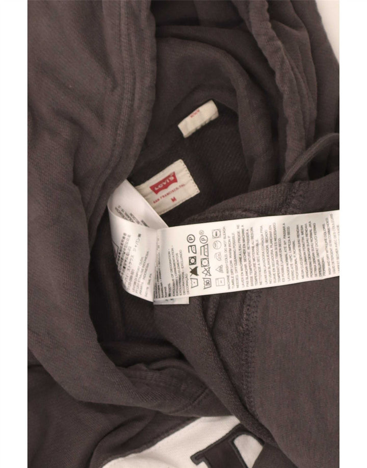 Męski sweter z kapturem Levi's z grafiką, średnioszary, bawełniany z blokami kolorów