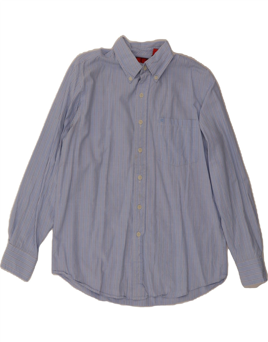 IZOD Mens Shirt Medium Blue Pinstripe Cotton Vintage Izod and Second-Hand Izod from Messina Hembry 