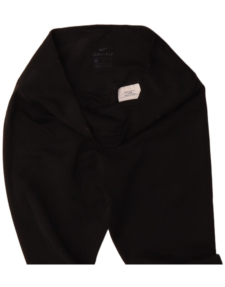 Damskie legginsy NIKE Dri Fit Graphic Capri UK 12, średni czarny poliester