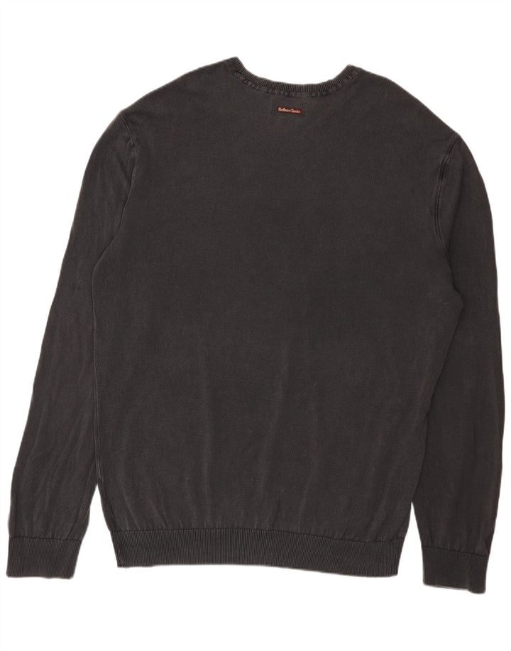 Męski sweter z okrągłym dekoltem Marlboro Classics 3XL w kolorze szarym