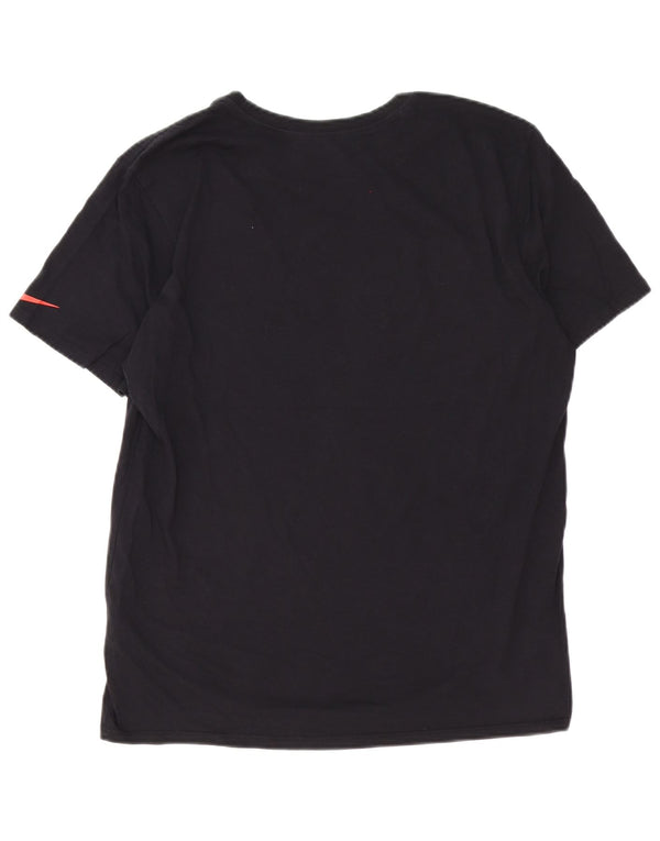 Męski T-shirt Nike o sportowym kroju z grafiką, duży, czarny, bawełniany