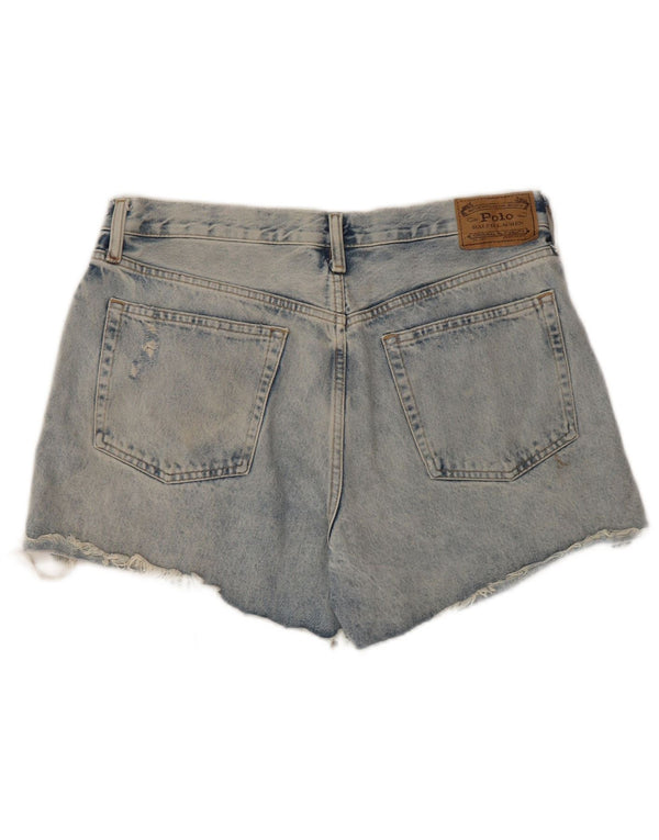 Damskie spodenki jeansowe Polo Ralph Lauren z wysokim stanem W29 Średni niebieski bawełniany