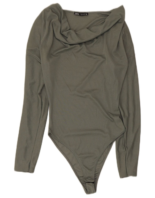 Body damskie z długim rękawem Zara UK 8 Small Green