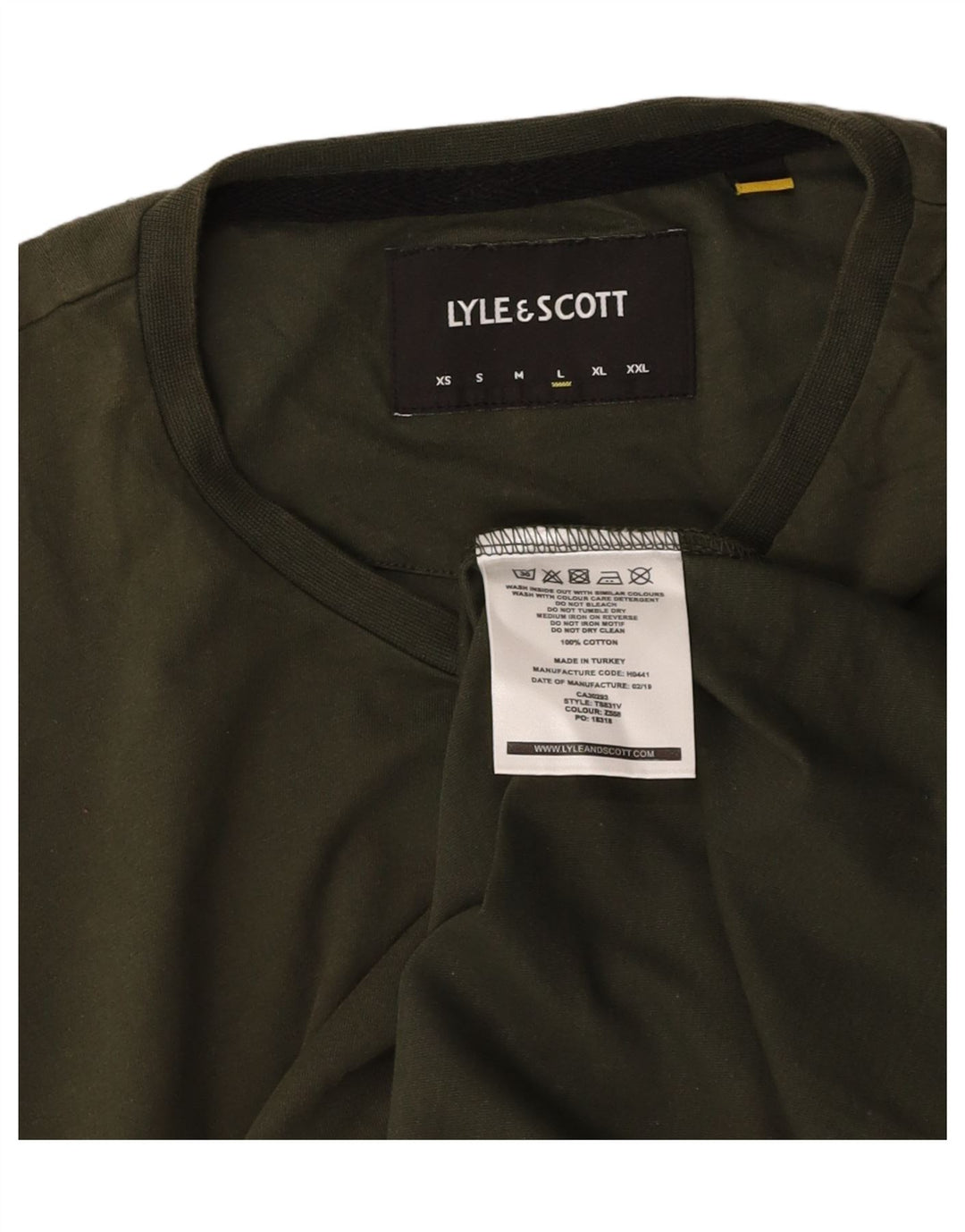 T-shirt męski LYLE & SCOTT, duży, bawełniany khaki z blokami kolorów