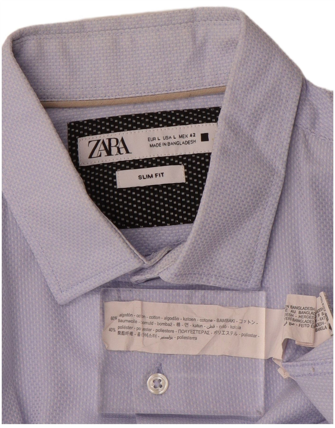 Koszula męska Zara Slim Fit, duża, niebieska, bawełniana