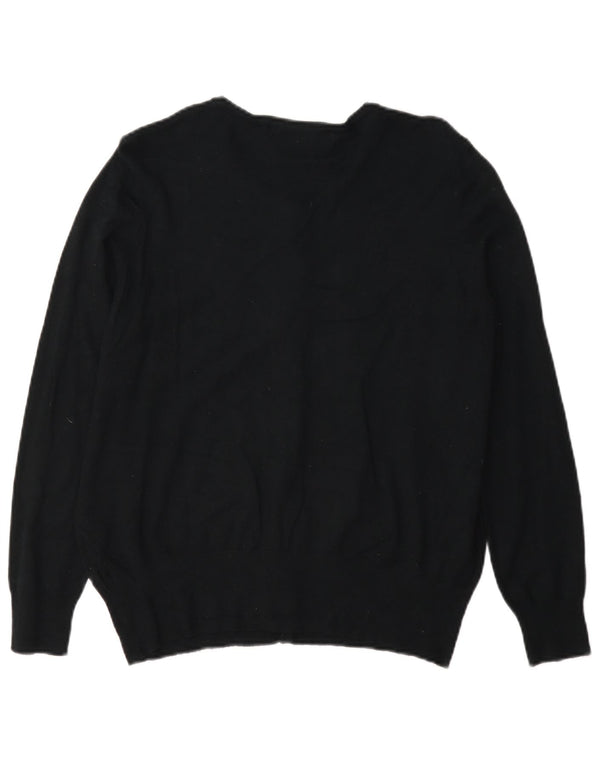 Marks & Spencer Damski sweter kardigan UK 16, duża, czarna wiskoza