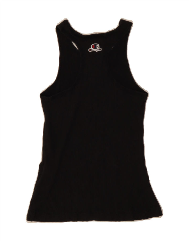 CHAMPION Girls Vest Top 7-8 Years Small  Black Cotton Vintage Champion and Second-Hand Champion from Messina Hembry 