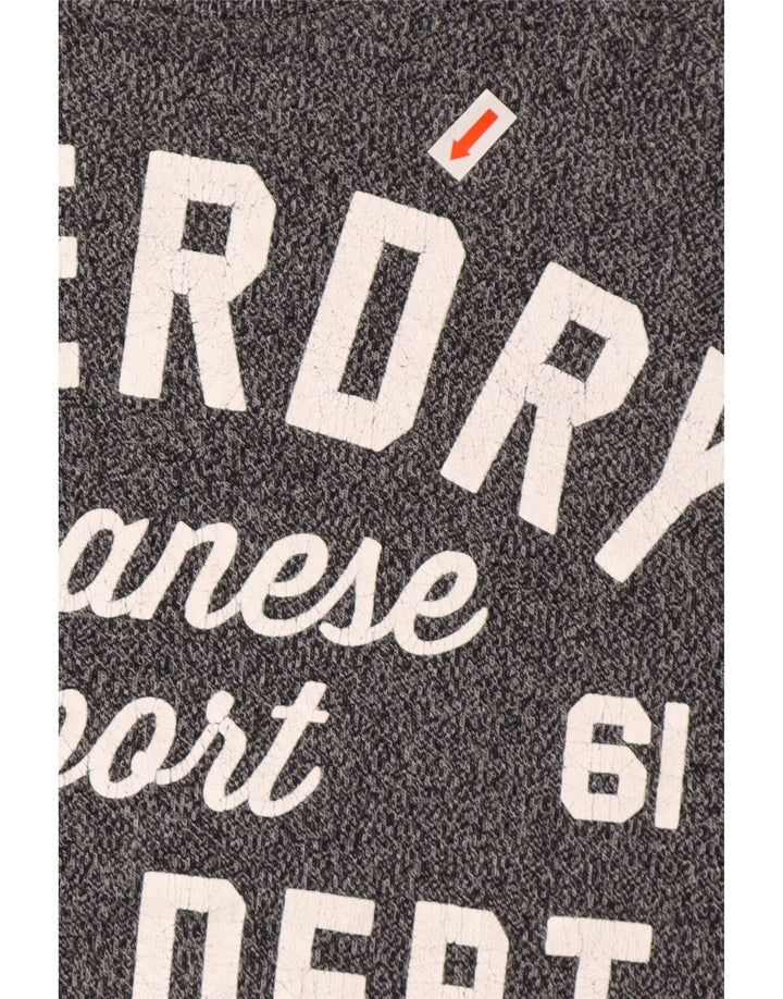 Męski T-shirt SUPERDRY z grafiką, średnioszary, bawełniany w cętki