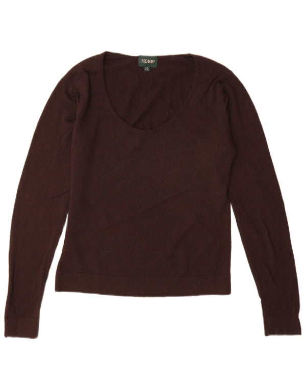 HOBBS Damski sweter z dekoltem w łódkę UK 12 Średni brąz, nowa wełna