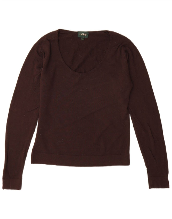 HOBBS Damski sweter z dekoltem w łódkę UK 12 Średni brąz, nowa wełna