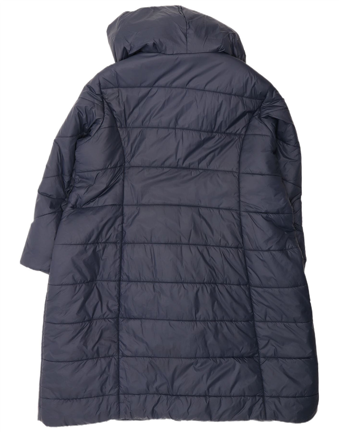Damski płaszcz z kapturem, oversize, ocieplany Monsoon UK 22 2XL Granatowy poliester