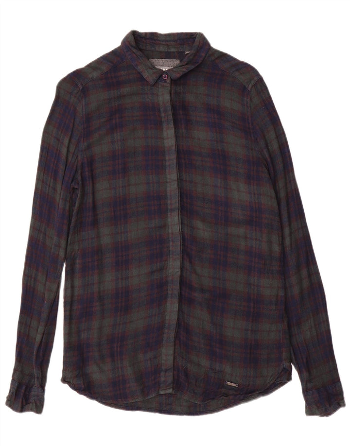 Damska koszula flanelowa Superdry UK 6 XS w granatową kratkę