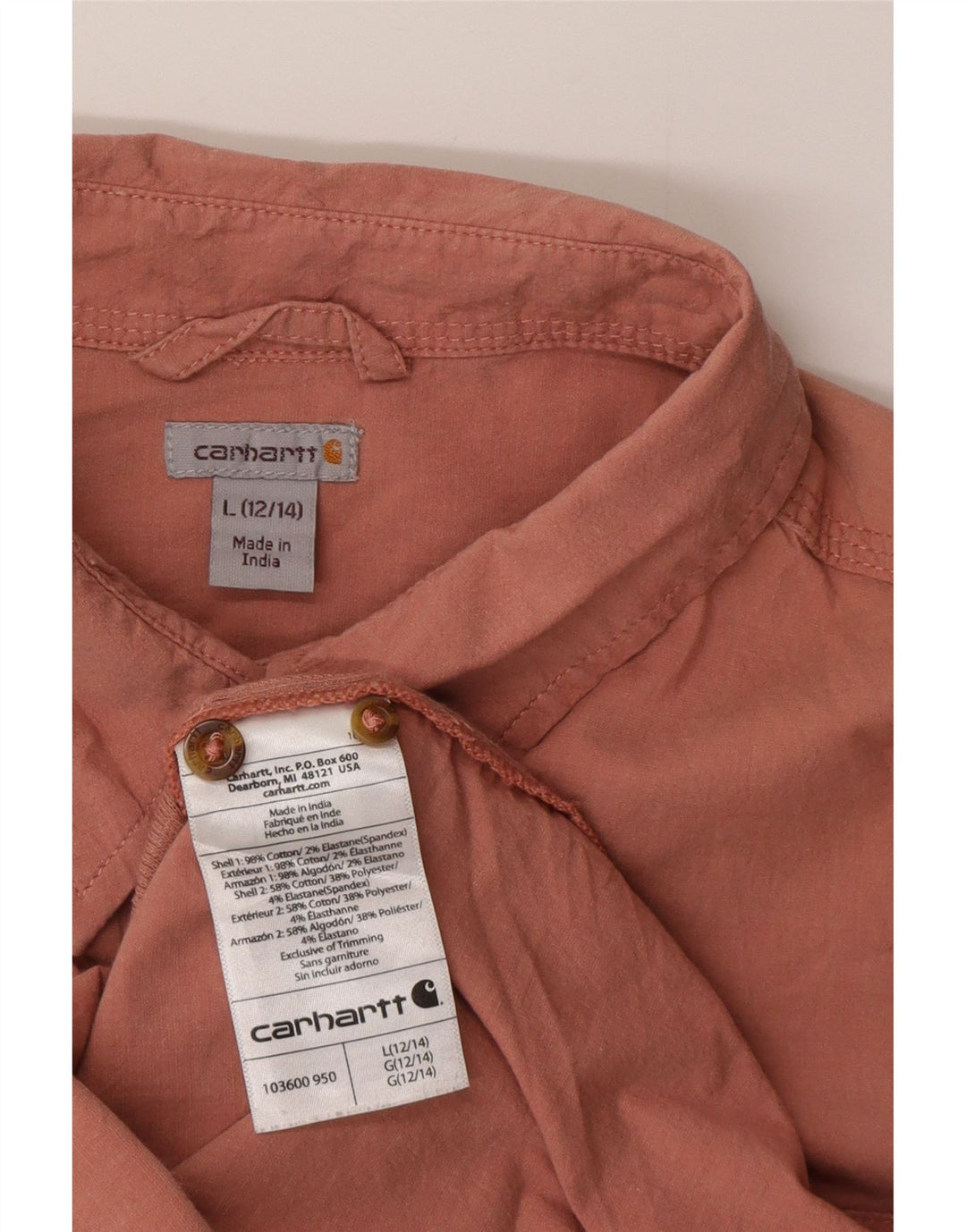 Koszula damska Carhartt US 12/14, duża, różowa, bawełniana