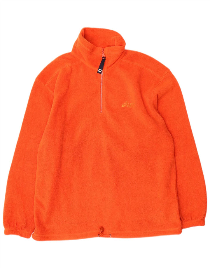Męski sweter polarowy Asics z zamkiem błyskawicznym, średni pomarańczowy poliester