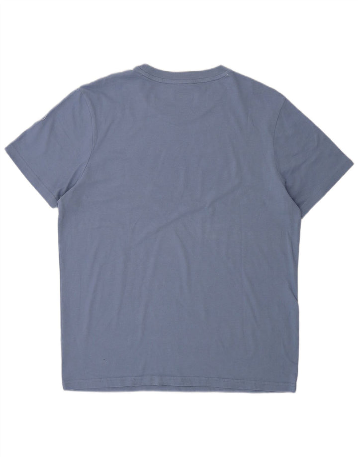 Męski T-shirt z grafiką Fila, duży, niebieski, bawełniany