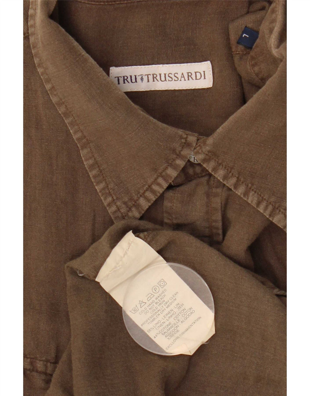 Koszula męska Trussardi, duża, lniana w kolorze khaki