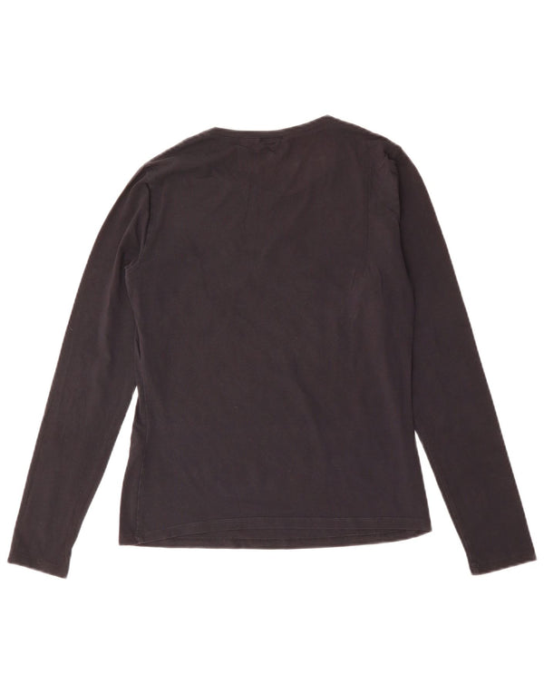 Damski top z grafiką Armani Jeans z długim rękawem IT 44, średni czarny, bawełniany