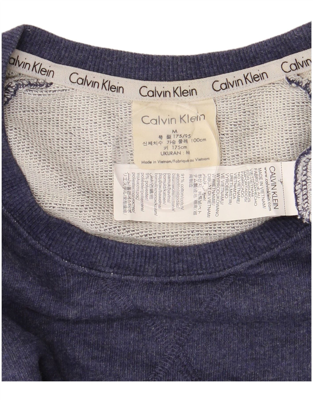 Męski sweter CALVIN KLEIN z grafiką, średni granat, blok kolorów