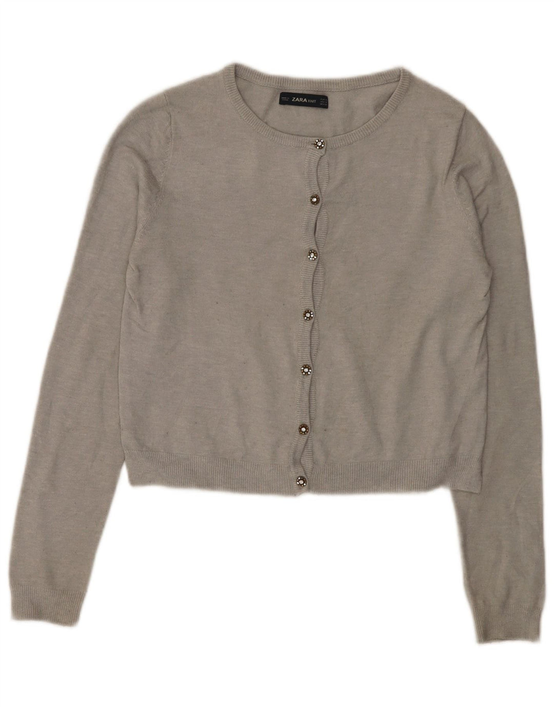 Sweter damski Zara Crop Cardigan UK 12, średni szary