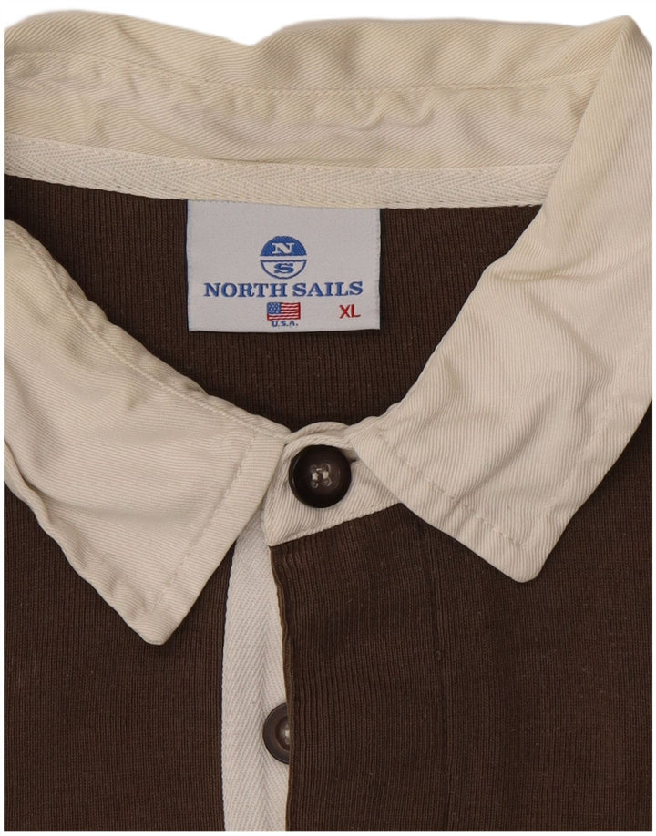 NORTH SAILS Mens Long Sleeve Polo Shirt XL Multicoloured Colourblock