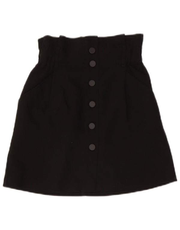 Damska spódnica mini z wysokim stanem Zara XS W24, czarny poliester