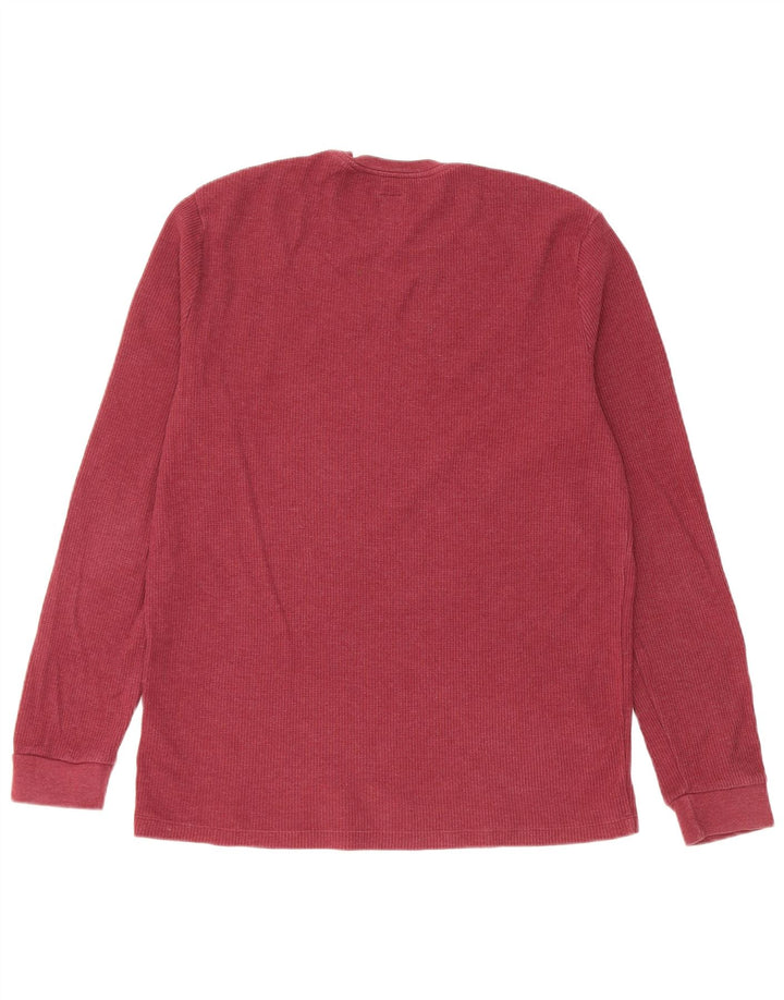 Jack Wills Męski top z długim rękawem, średnio bordowy, bawełniany