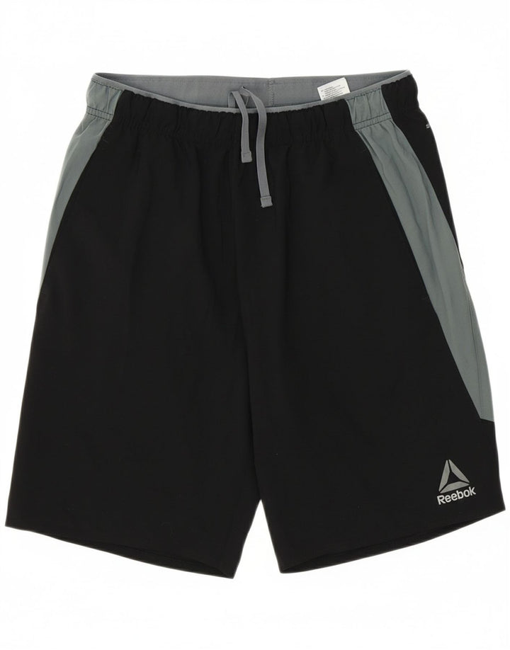 REEBOK Mens Sport Shorts Medium  Black Colourblock Polyester
