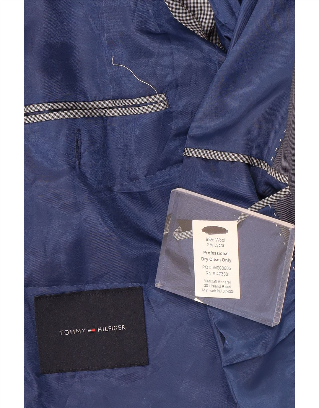 Męska marynarka zapinana na 2 guziki Tommy Hilfiger UK 38 Średnia szara wełna