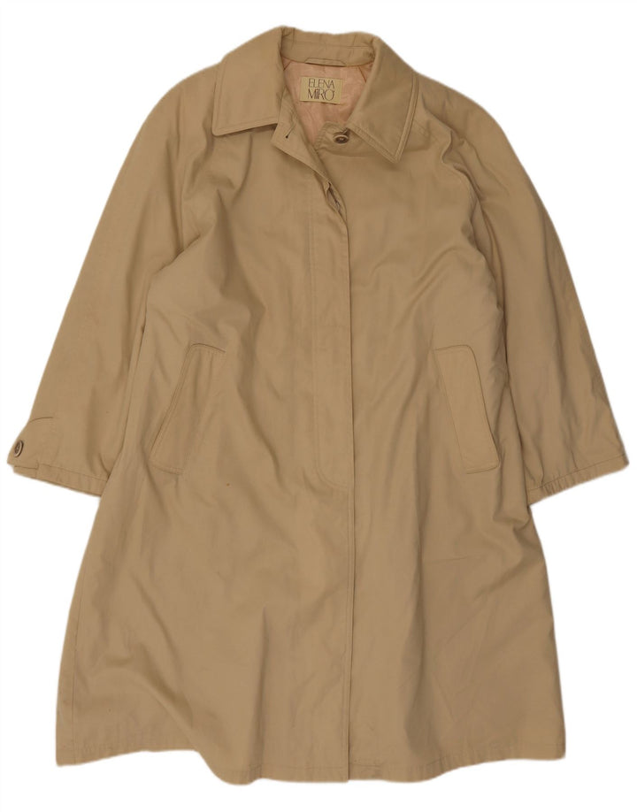 ELENA MIRO Damski płaszcz oversize UK 16, duży, beżowy, bawełniany