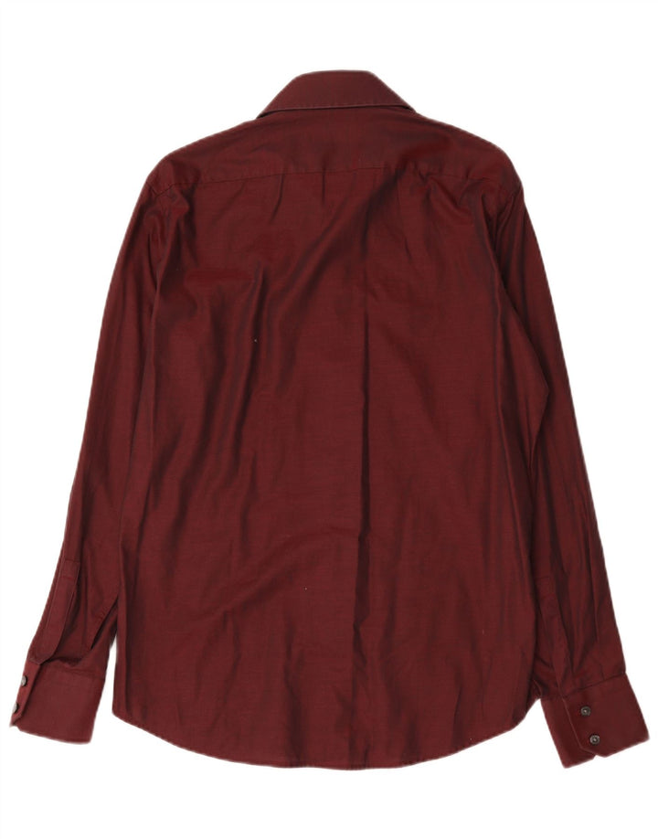 Koszula męska Hugo Boss, rozmiar 39 15 1/2, średnia, bordowa bawełna