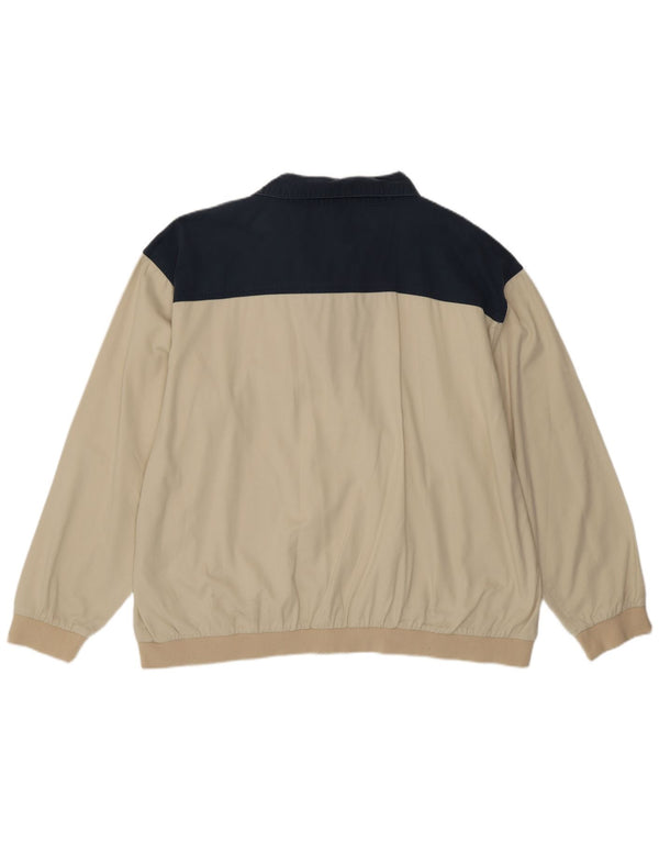 Męska koszulka polo z długim rękawem w stylu vintage 2XL w kolorze beżowym