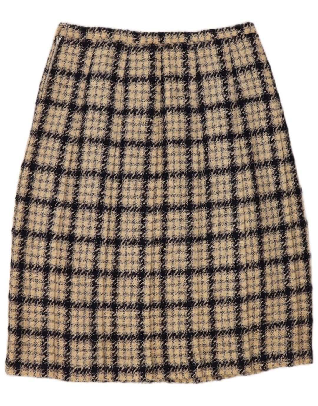Damska spódnica w kształcie litery A VINTAGE W30 w średnią beżową kratkę
