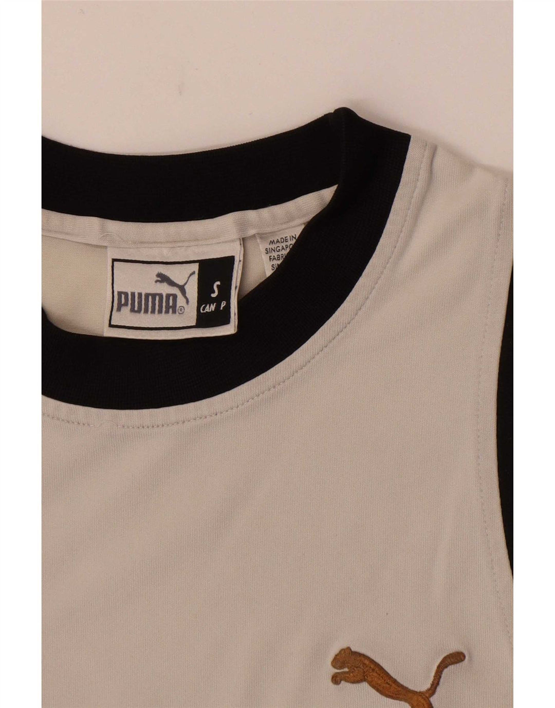 Męska koszulka Puma Top, mała, biała, z blokami kolorów