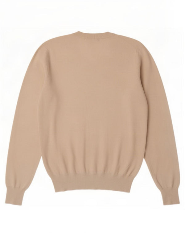 Męski sweter Fred Perry z dekoltem w kształcie litery V, mały, z białej bawełny