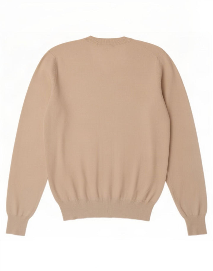Męski sweter Fred Perry z dekoltem w kształcie litery V, mały, z białej bawełny