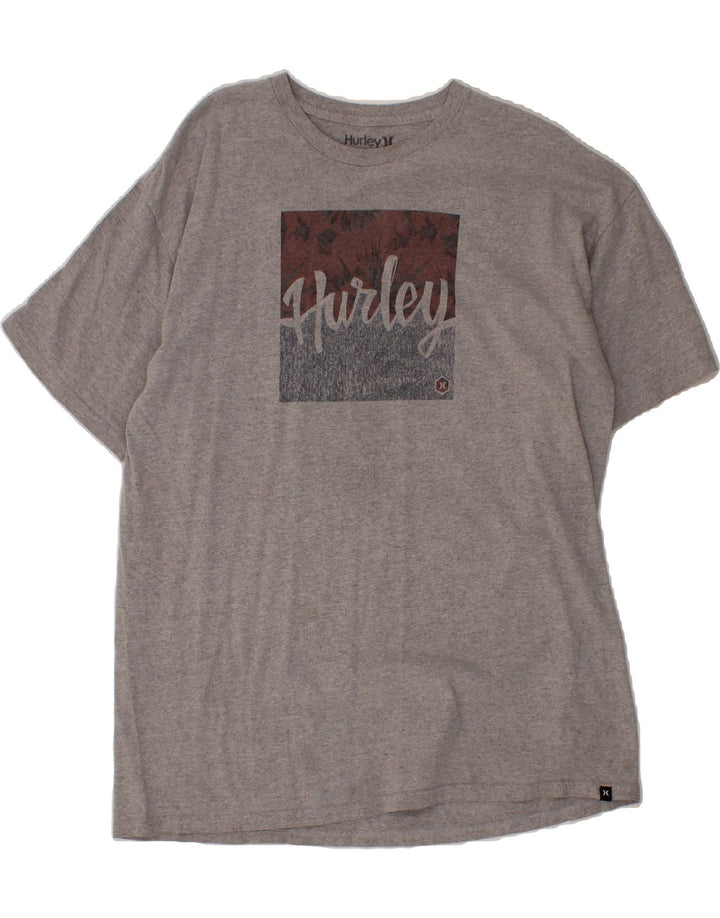 HURLEY Mens Graphic T-Shirt Top XL Grey Vintage Hurley and Second-Hand Hurley from Messina Hembry 