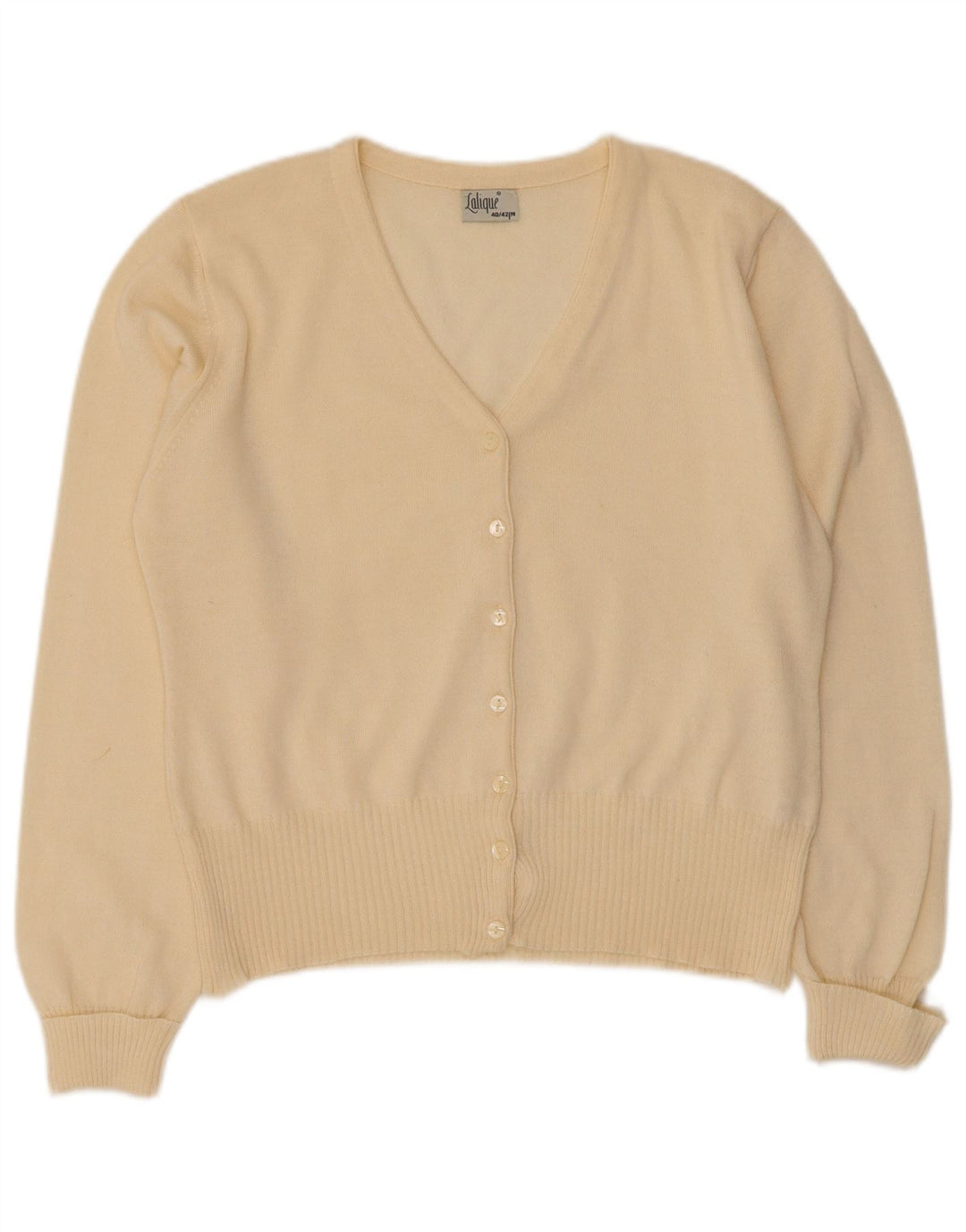 Sweter damski w stylu vintage, EU 40/42, średnia wełna w kolorze złamanej bieli
