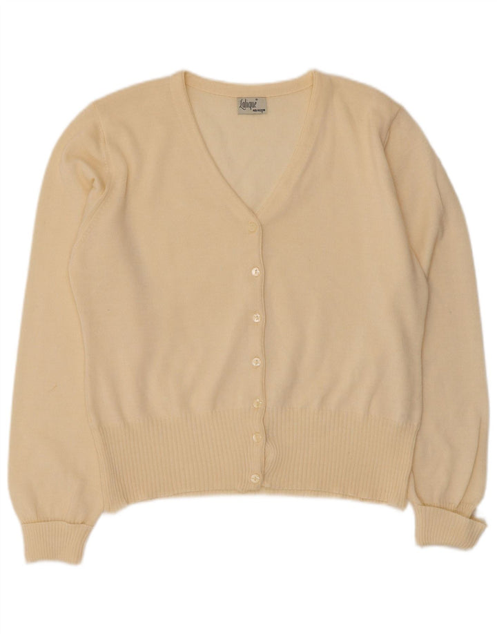 Sweter damski w stylu vintage, EU 40/42, średnia wełna w kolorze złamanej bieli