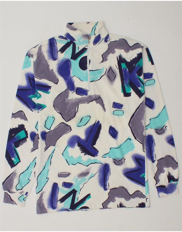 Męski top BENGER z abstrakcyjnym wzorem i zamkiem pod szyją, z długim rękawem, mały, wielokolorowy