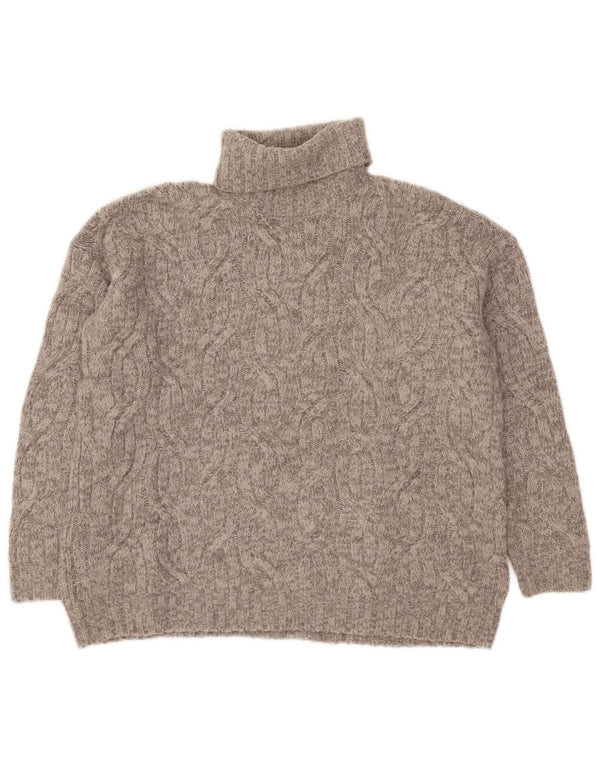 Marks & Spencer Damski sweter oversize z golfem, UK 14, średni szary