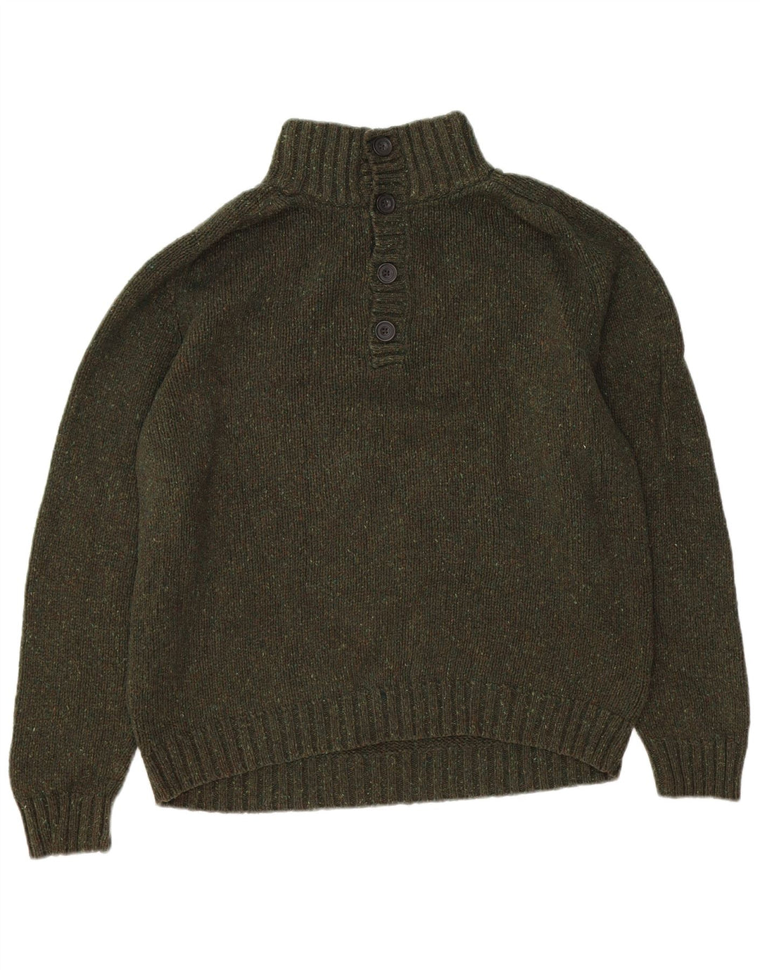 Męski sweter zapinany na guziki Eddie Bauer, duży, bawełniany khaki z plamkami