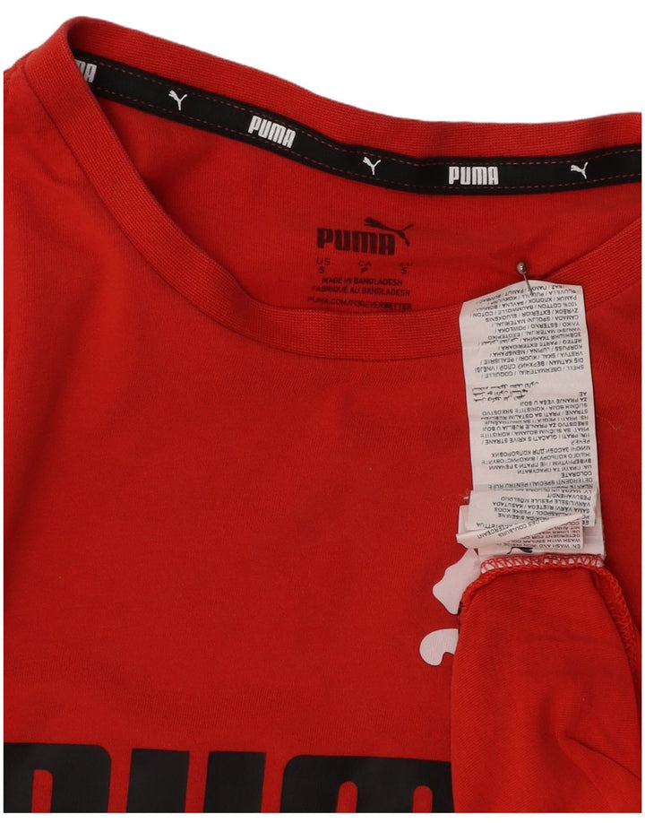 Męski T-shirt z grafiką PUMA, mały, czerwony, bawełniany