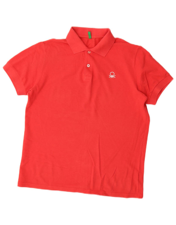 Chłopięca koszulka polo Benetton 13-14 lat, 3XL, czerwona bawełna