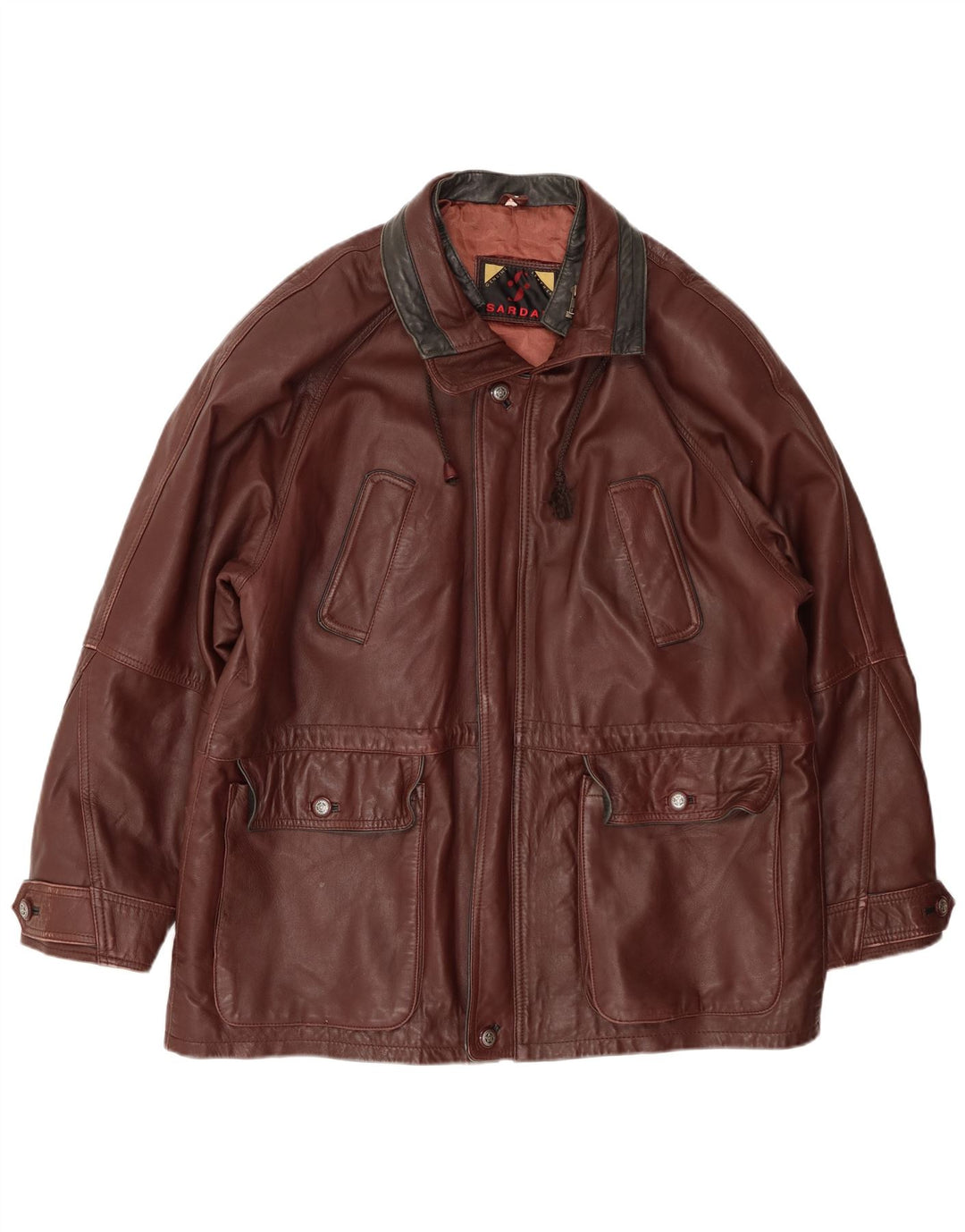 Męska kurtka skórzana SARDAR UK 42 XL Brązowa skóra