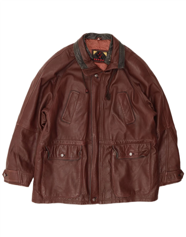Męska kurtka skórzana SARDAR UK 42 XL Brązowa skóra