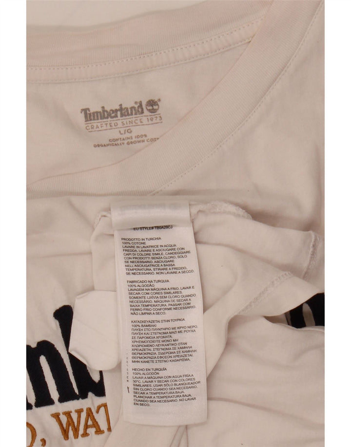 Męska koszulka z grafiką Timberland, duża, biała, bawełniana