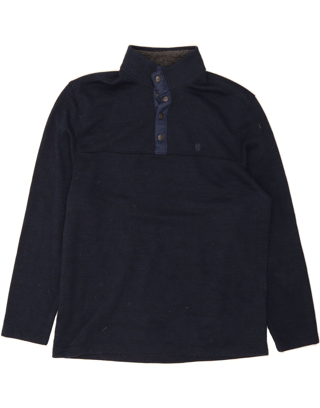 IZOD Mens Button Neck Sweatshirt Jumper Large Navy Blue Vintage Izod and Second-Hand Izod from Messina Hembry 