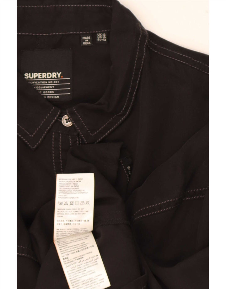 Damska koszula oversize Superdry UK 14, duża, czarna z Lyocellu