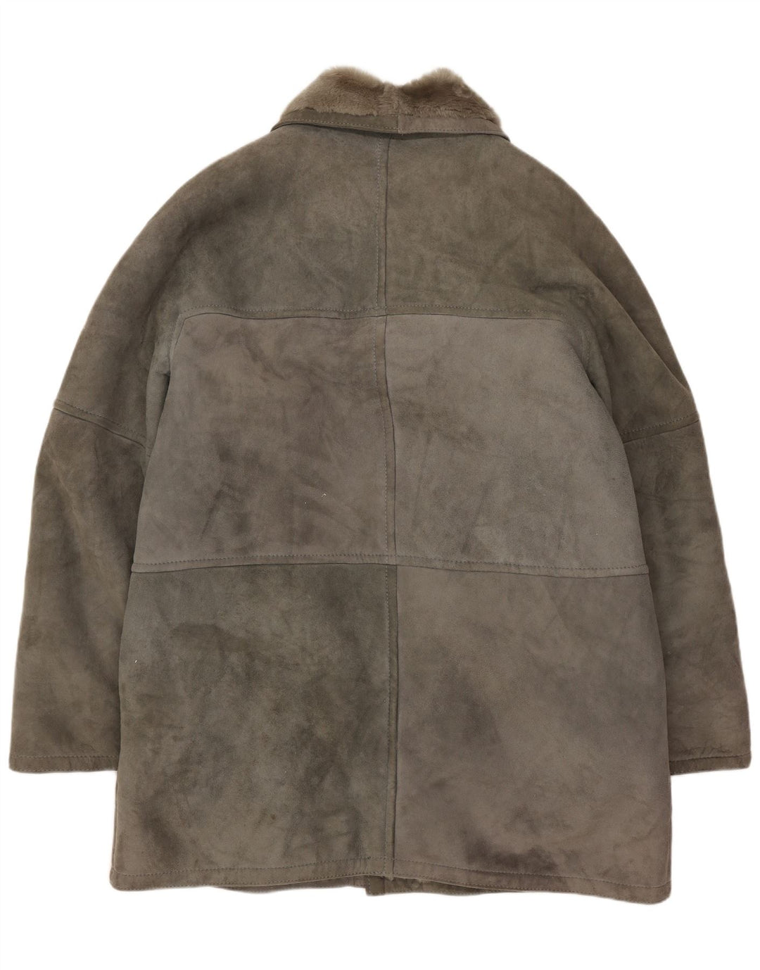 Vintage męska kurtka Shearling EU 50, duża, szara skóra Shearling